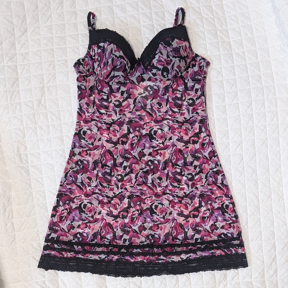 Vintage Mairlyn Monroe Floral/Mesh Baby Doll Lingerie Dress